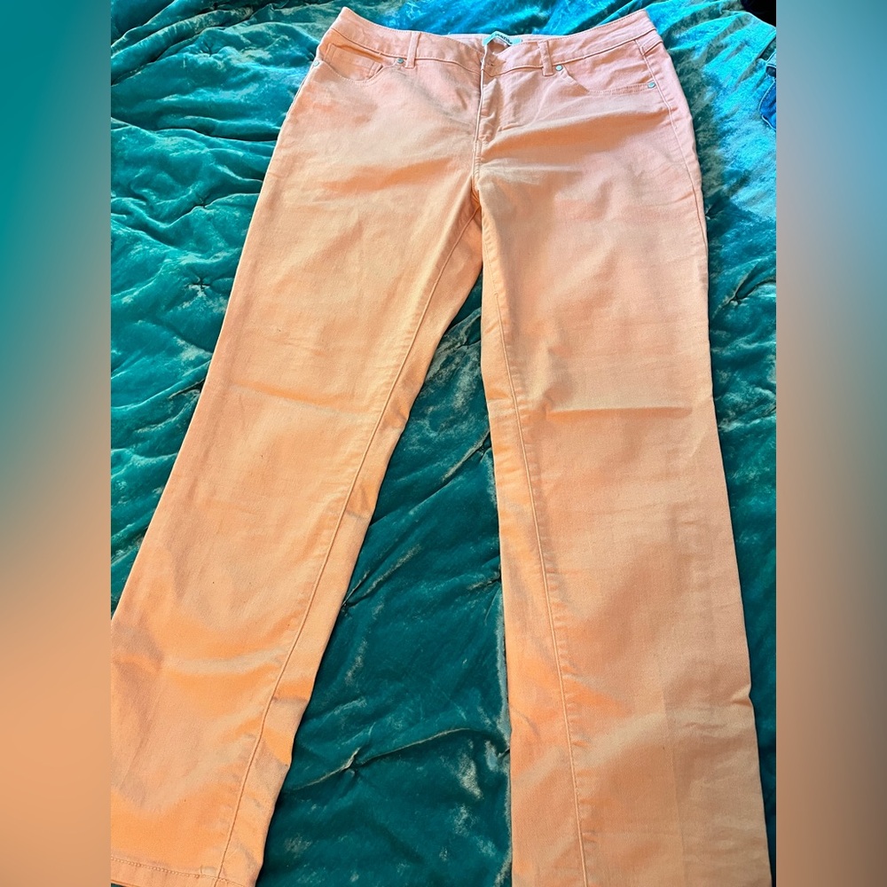 Peach Straight-Leg Pants